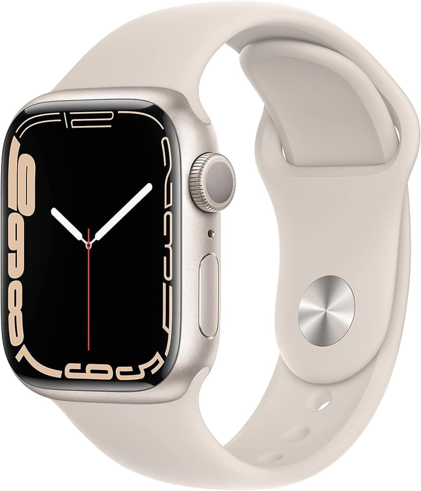 Refurbished Apple Watch Series 7 Aluminum 41mm A2473 (GPS Only, No Cellular) Starlight (Grade A+)