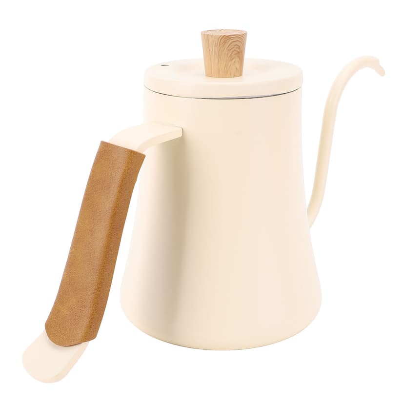 Gooseneck Kettle, Comfortable Grip Gooseneck Pour Over Coffee Kettle 600ml Easy To Clean with Lid for Office
