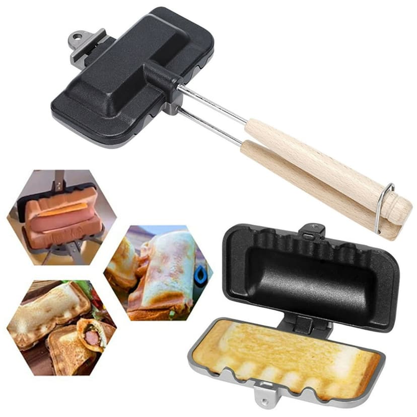 MesaSe Hot Sandwich Maker Hot Dog Toaster Double-Sided Sandwich Baking Pan Frying Pan Grilled Cheese Maker Nonstick Sandwich Maker Flip Grill Pan For Breakfast