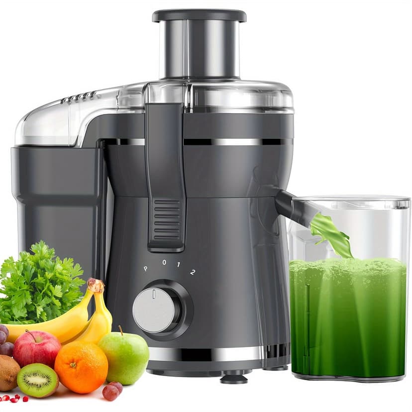 500W Powerful Centrifugal Juicer Machine - Wide Mouth Feed Chute for Easy Fruit and Vegetable Extraction, Easy Cleaning, Stainless Steel