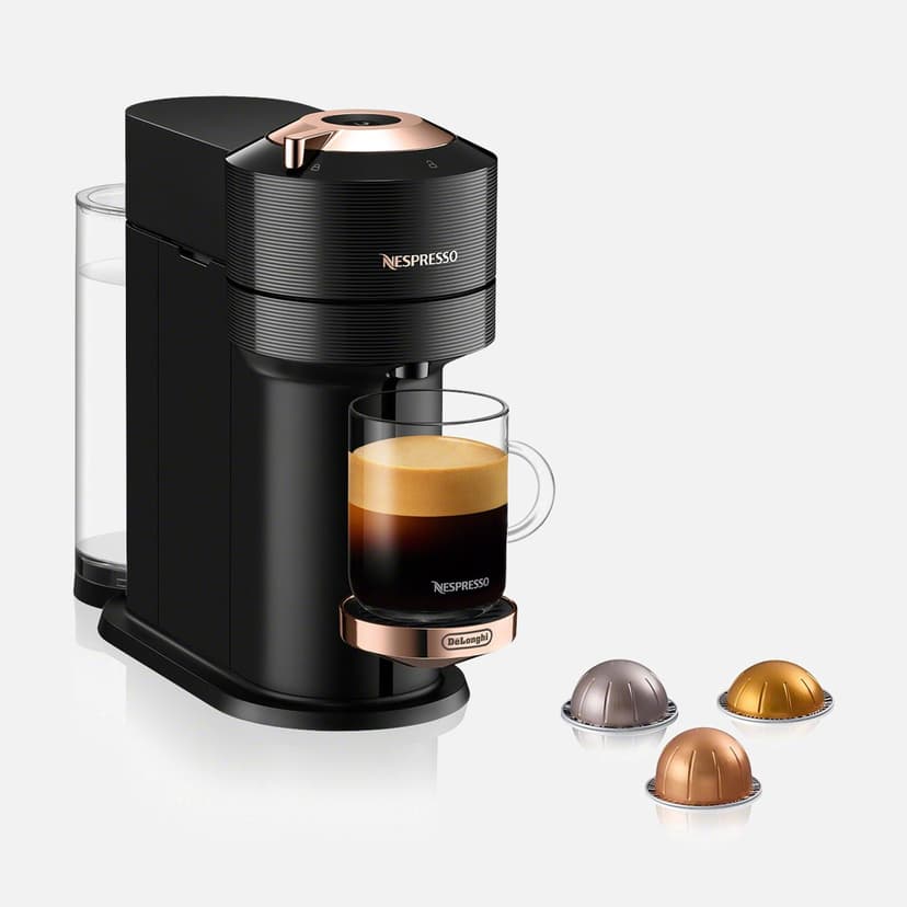 Nespresso® Vertuo Next Premium Coffee & Espresso Capsule Machine by De'Longhi - Black Rose Gold