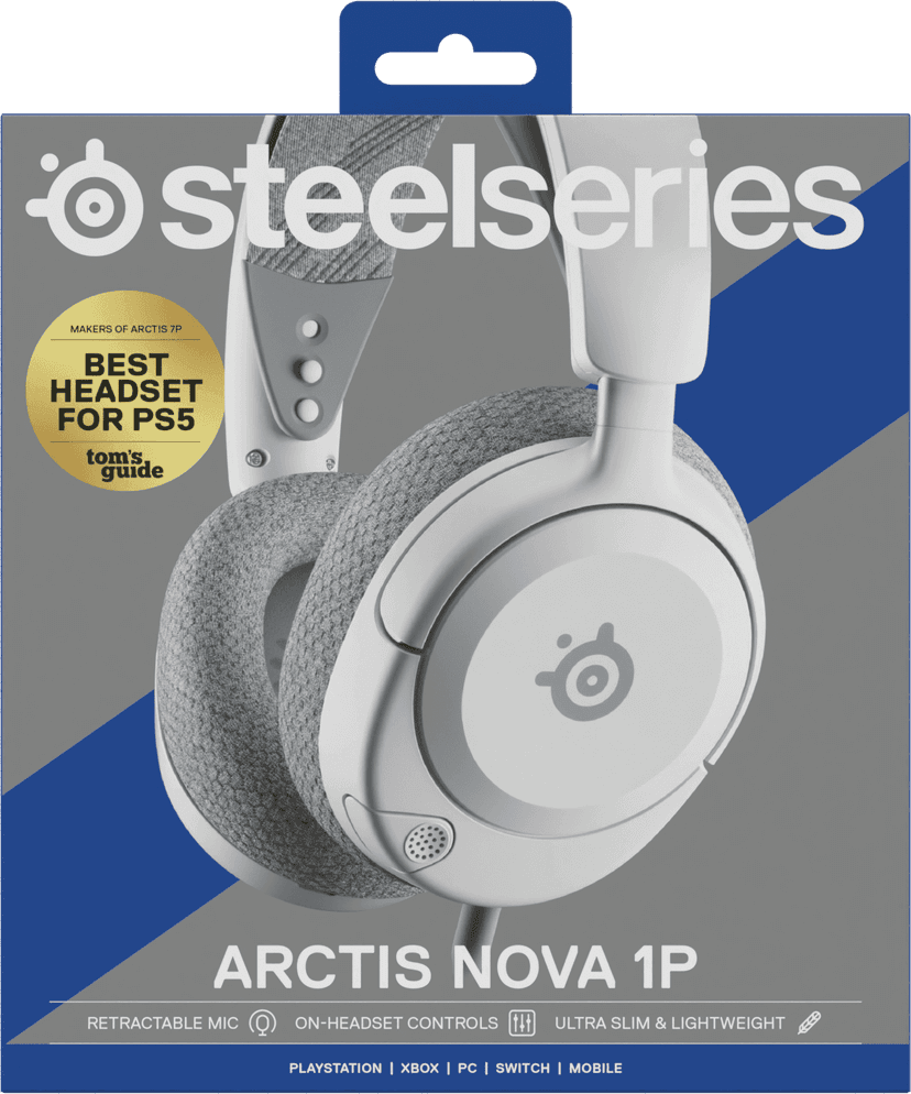 SteelSeries Arctis Nova 1P Gaming Headset (PS5/PS4, Xbox, Switch, PC, Mac, mobile), Multi-Platform Support (3.5mm jack)