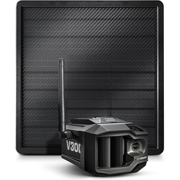 Vosker V300 Ultimate Wire-Free Outdoor 1080p HD Security Camera with Solar Power Bank - Black