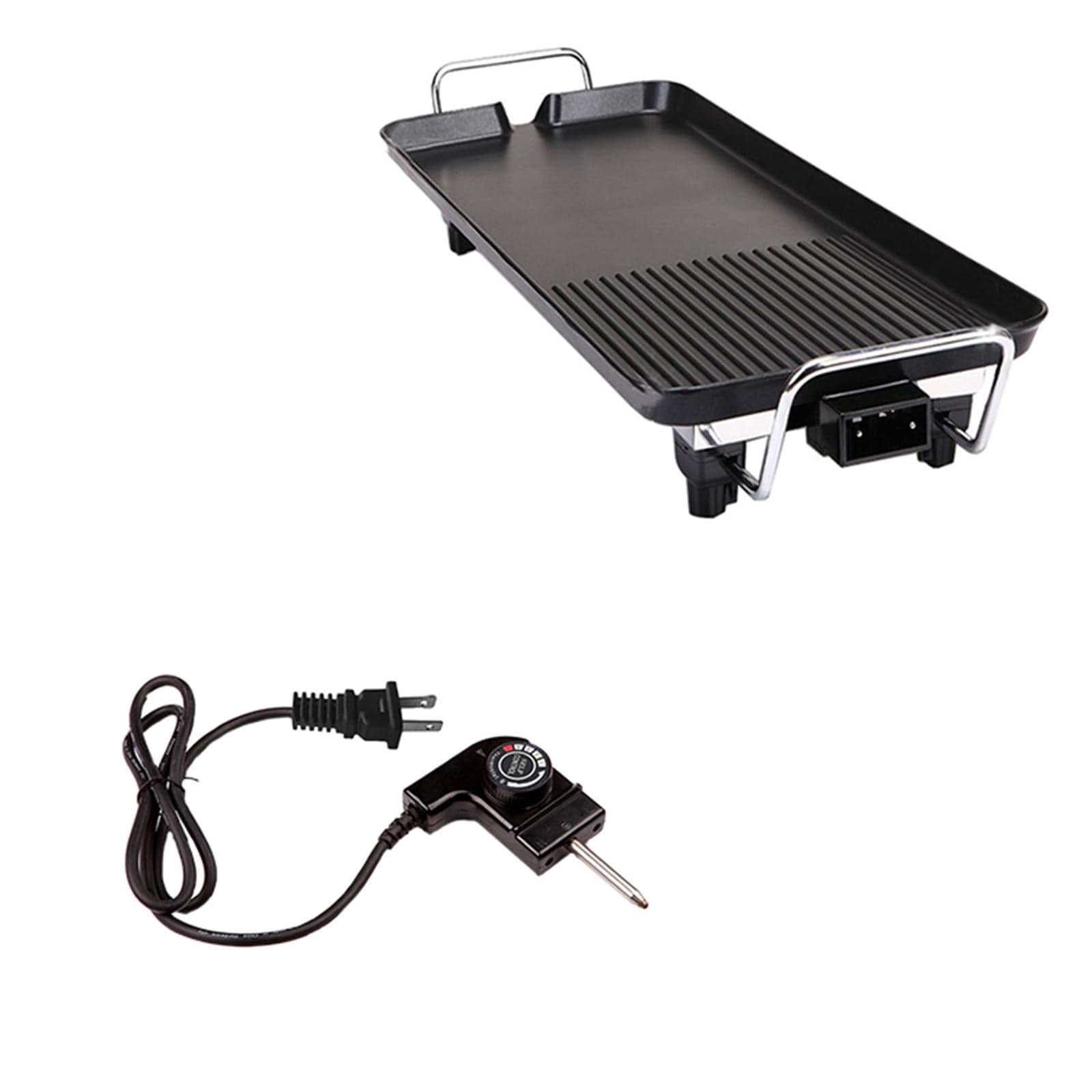 veasfak Electric Griddle Electric Skillet BBQ Stay Cool Handles Camping Portable Flat Grill Barbecue Tool Grill Griddle Indoor Grill M