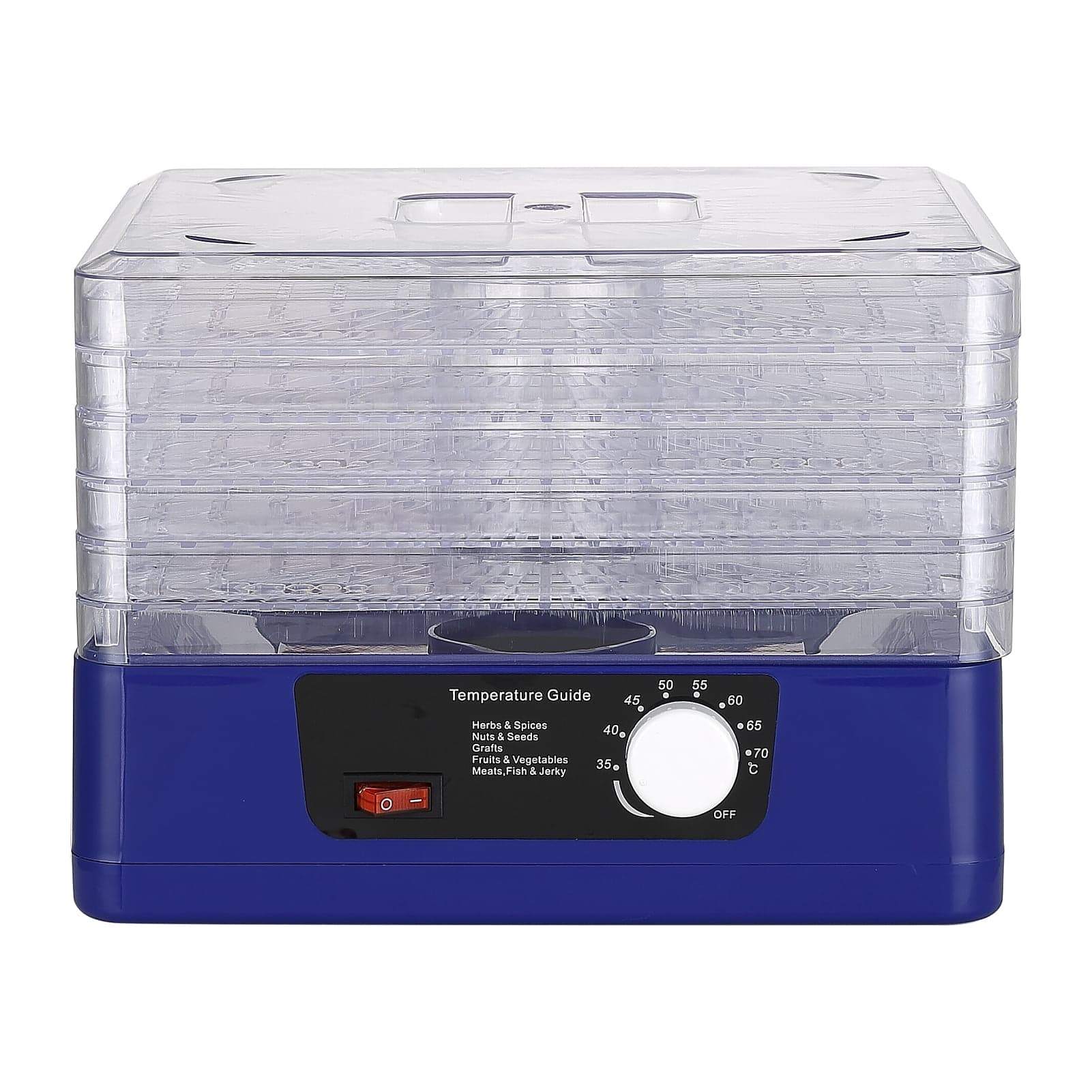 5 Tray Food Dehydrator Automatic Power Off Food Dehydrator Adjustable Smart Food Dehydrator Suitable for Drying Meat, Herbs and Fruits Dryer with Digital Timer and Temperature Control
