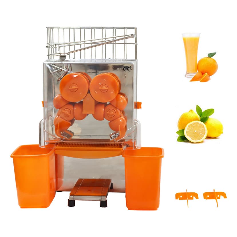 Commercial Orange Juice Extractor Citrus Lemon Juice Squeezer with 2 Peels Collecting Buckets 110V