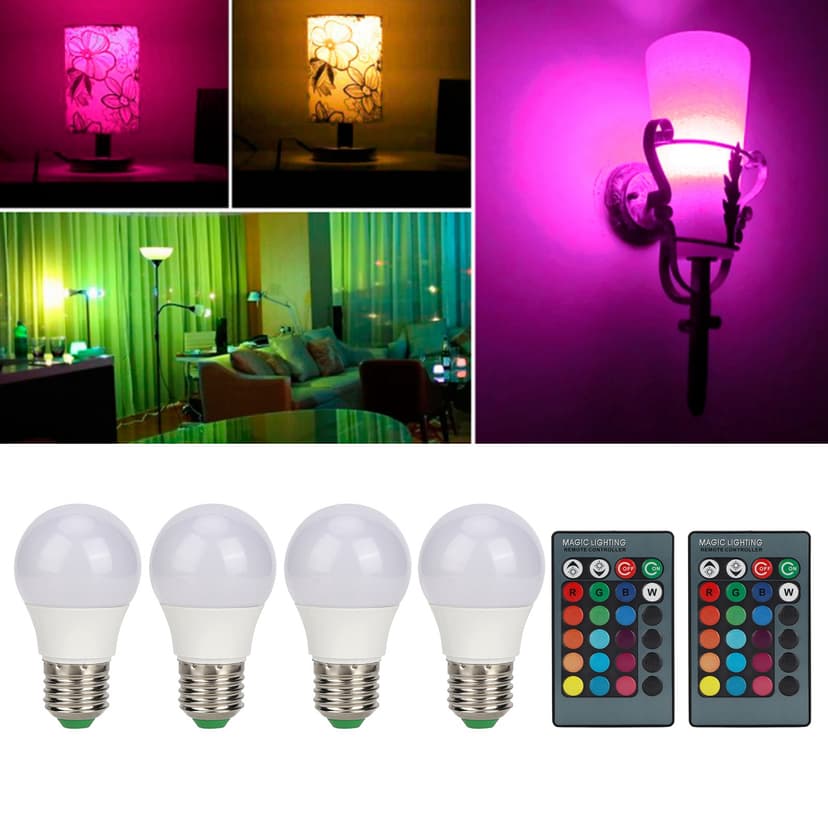 Durable in Use, RGB Bulb Lamp, High light efficiency, Smart Light Bulb, Low Heat Generation No Radiation for Bars Restaurants