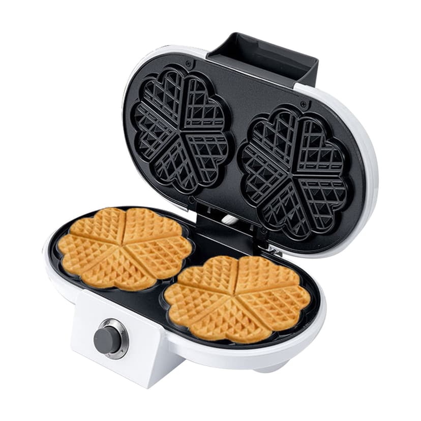Zootealy 1000W Waffle Maker with Non-Stick Plate Double Heart Waffle Iron Stainless Steel Housing Waffle Iron Machine for Home Breakfast