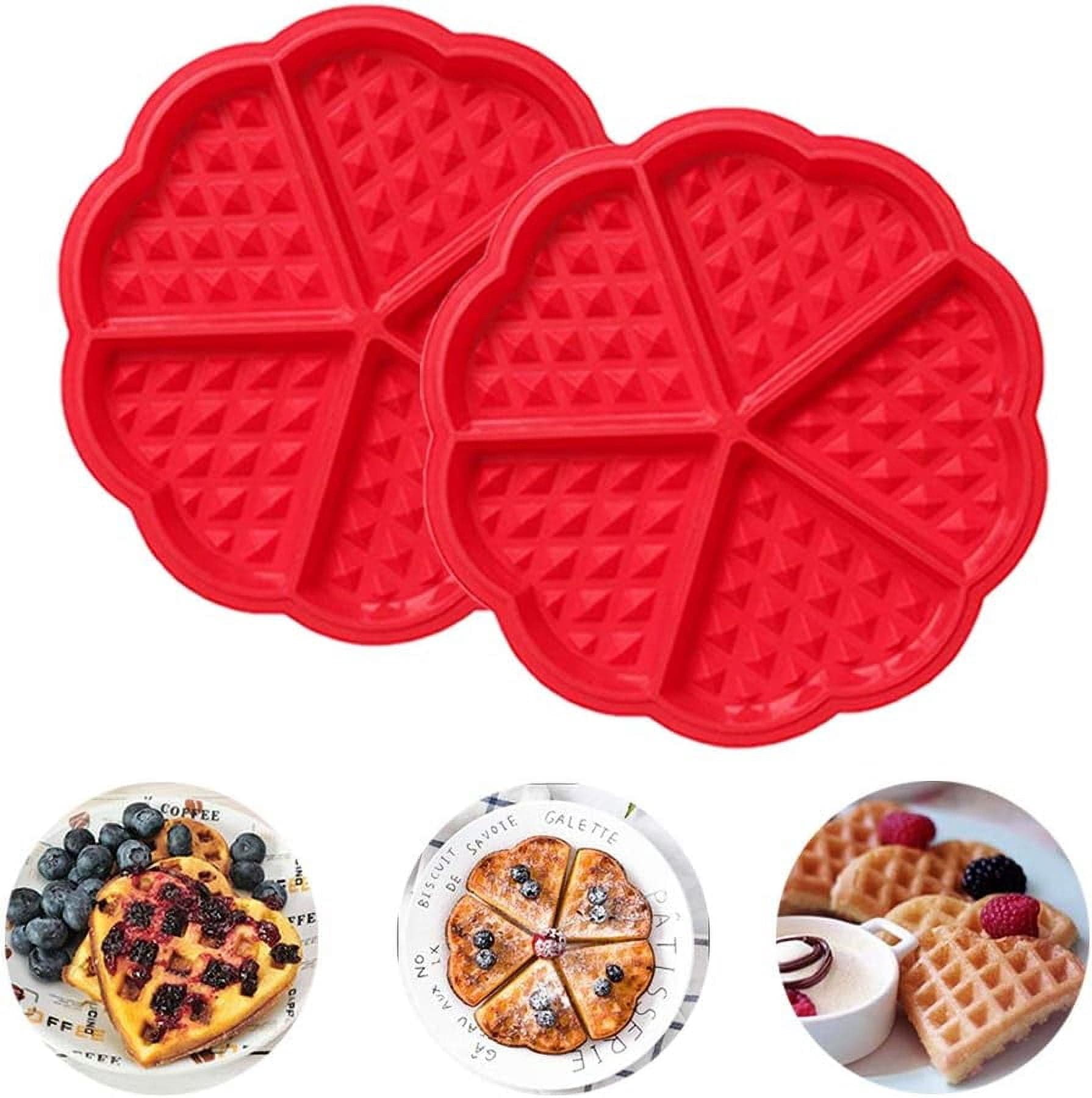 Non-Stick Silicone Belgian Waffle Maker, Creative Baking Accessories, Easy To Store Rolled, Heat Resistant From -40 To 230 Degrees Celsius, Perfect For Homemade Fluffy Belgian Waffles, 2Pcs