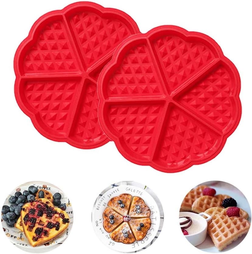Non-Stick Silicone Belgian Waffle Maker, Creative Baking Accessories, Easy To Store Rolled, Heat Resistant From -40 To 230 Degrees Celsius, Perfect For Homemade Fluffy Belgian Waffles, 2Pcs