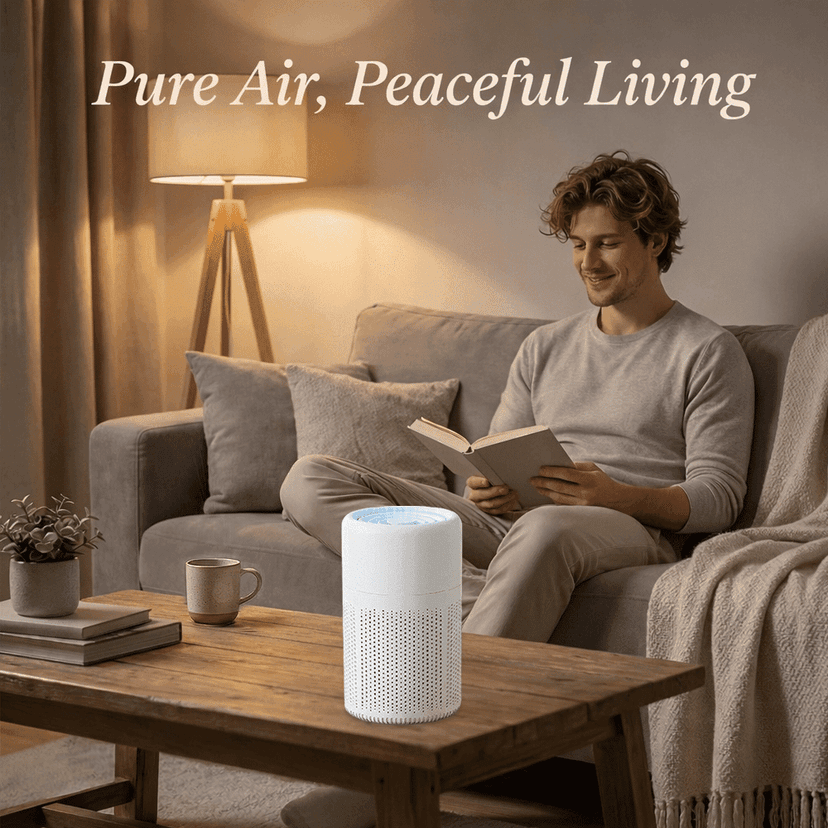 Kieccall Home Air Purifier USB Small Desktop Purifier for Indoor Secondhand Smoke PM2.5 Removal Home Office