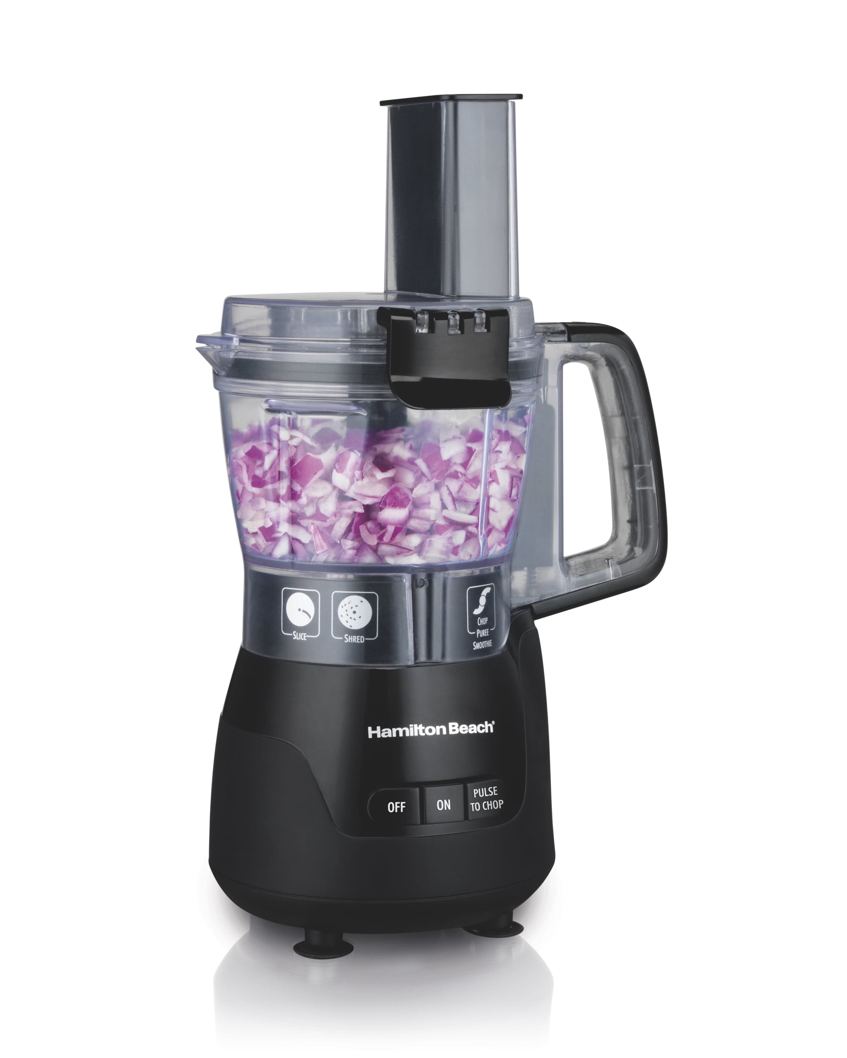 Hamilton Beach Stack & Snap 4-Cup Food Processor & Blender, Stainless Steel Blade, Pulse, 250W, Black, 70510
