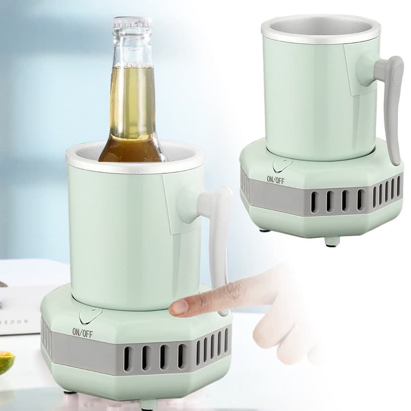Portable Ice Maker Machine Countertop Plastic Aluminum Material Fast Cooling 2-6°C Lightweight Energy-Efficient for Water Juice Wine Home Bar Outdoor