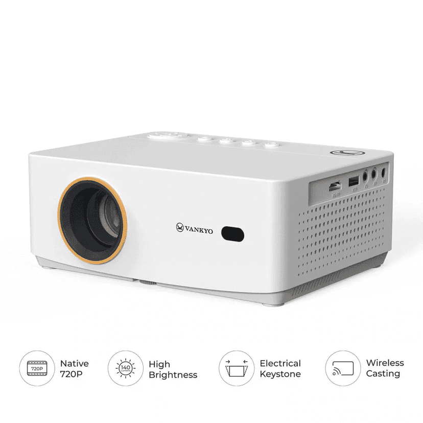 Vankyo Leisure 470W 720P Portable Projector with Wireless Connectivity