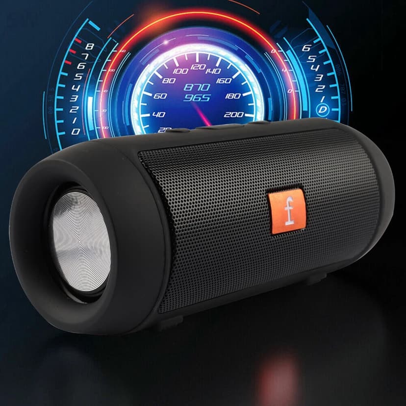Toytexx Portable Bluetooth Speaker with USB, TF Card & FM Radio, Rechargeable Wireless Speaker with Stereo Sound, Black