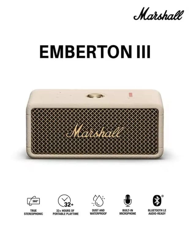 Marshall Emberton III Portable Bluetooth Speaker IP67 Waterproof 32H Playtime True Stereophonic Wireless Speaker New
