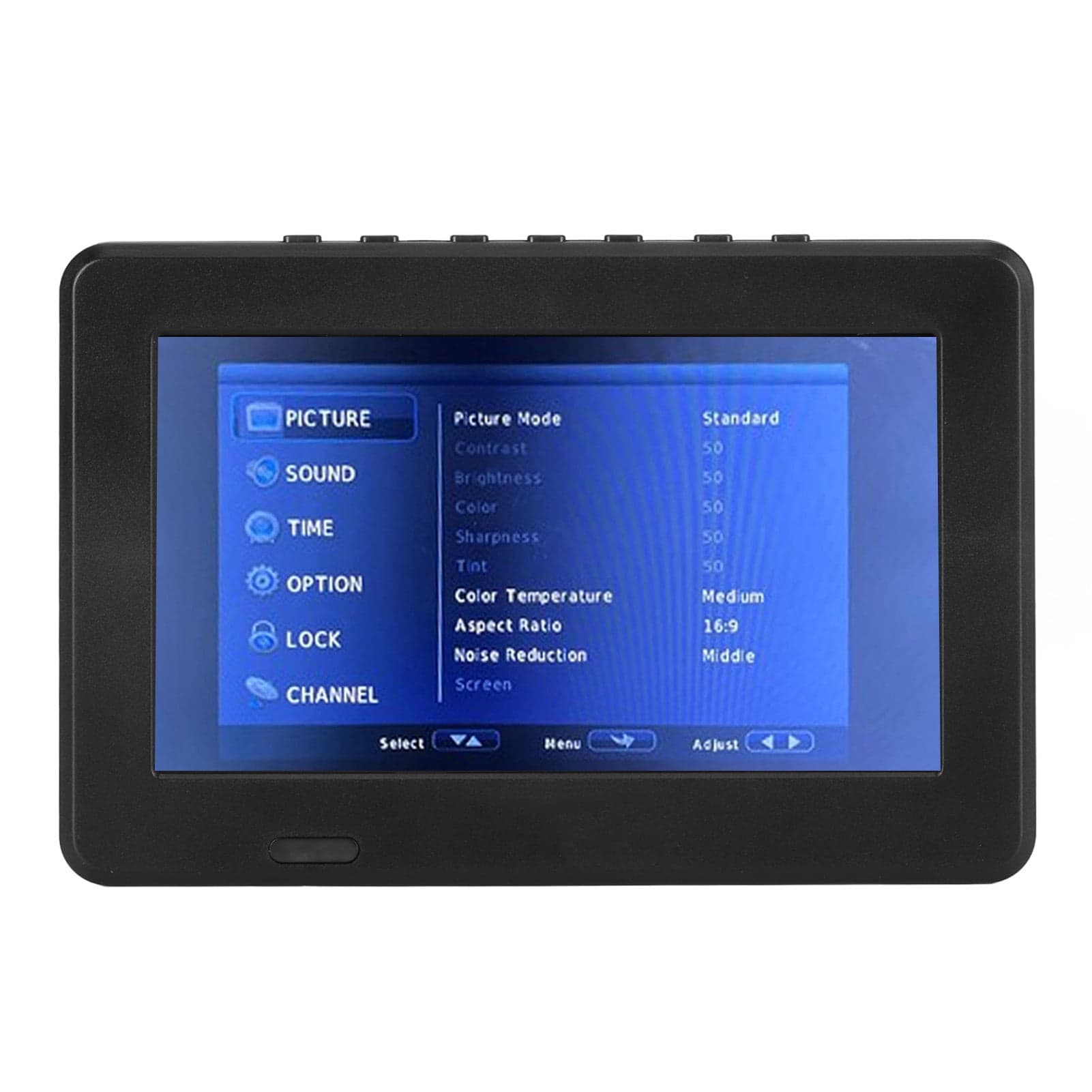 LED Digital Television, 16:9 Widescreen Rechargeable Portable Television 7 Inch for Outdoor