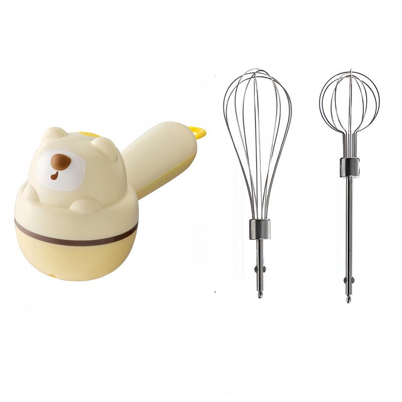 Bgsha Electric Egg Beater Handheld Egg Beater with 2 Mixing Heads Hand Mixer Kitchen Baking Handheld Mixer 3 Speeds USB Rechargeable Hand Mixer