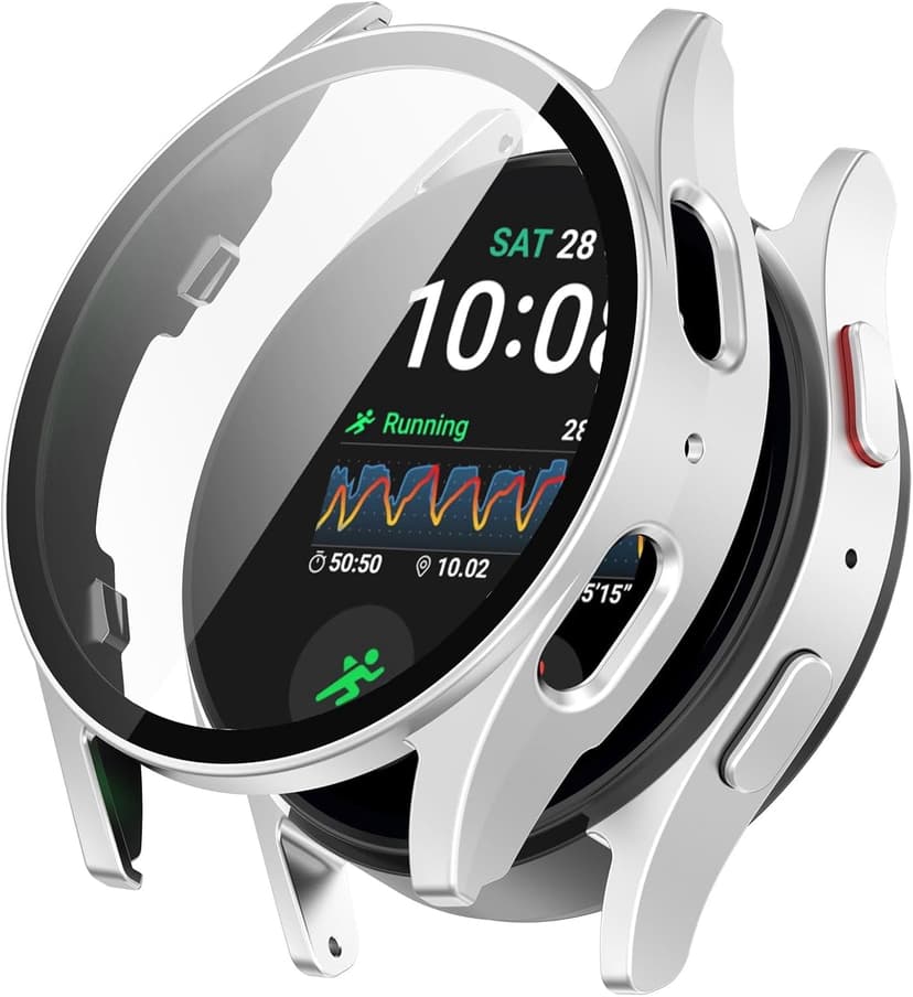 XIHAMA 2-Piece Set for Samsung Galaxy Watch 7 Cover 40mm 44mm Protective Case with Film Shock Absorption Compatible with Galaxy Watch 7 40mm/44mm Smart Watch Protective Cover