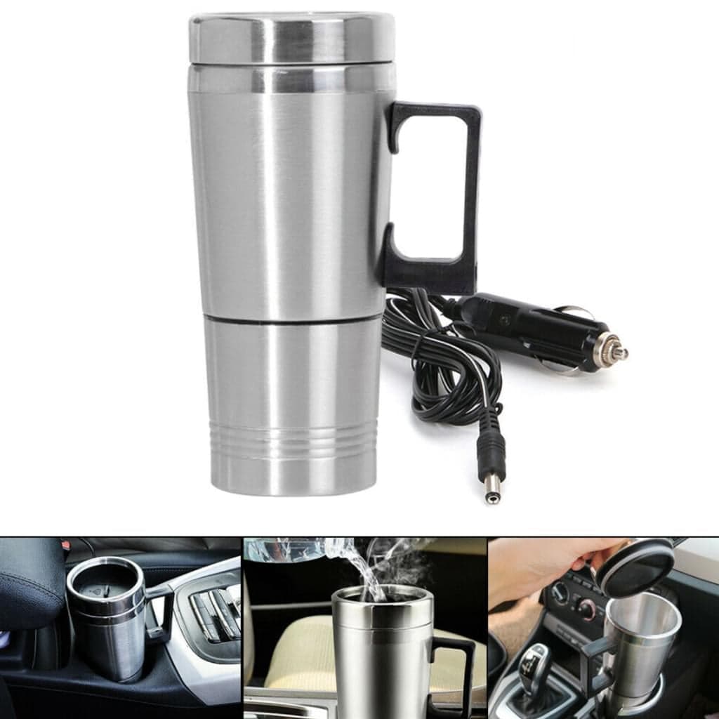 Mikewe Car Electric Kettle 12V 500ml Electric Kettle, Stainless Steel with Insulation and Sealed Cover