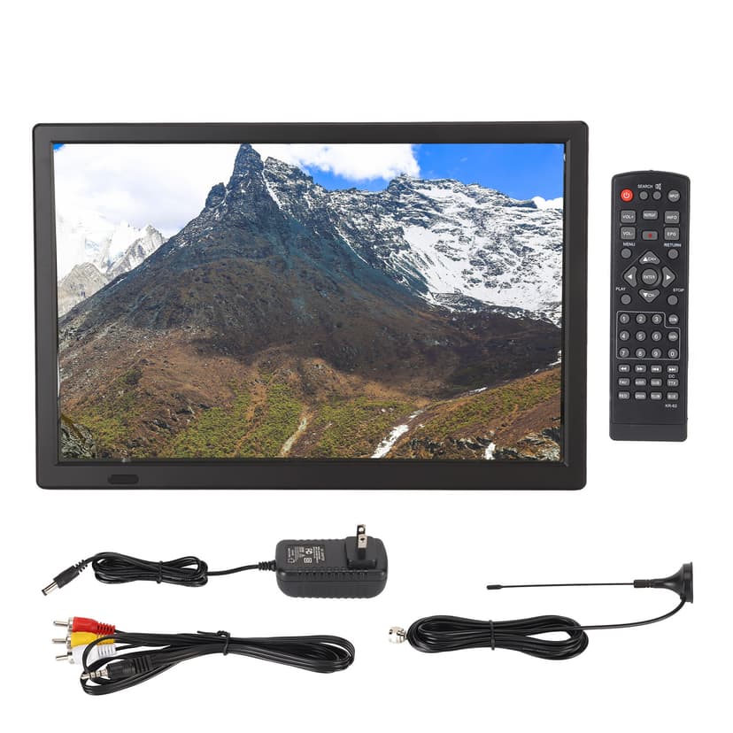 DEWIN 16 Inch Portable LED TV 1080P ATSC High Sensitivity Widescreen USB Digital Tuner AV In Out Digital TV US Plug 100‑240V