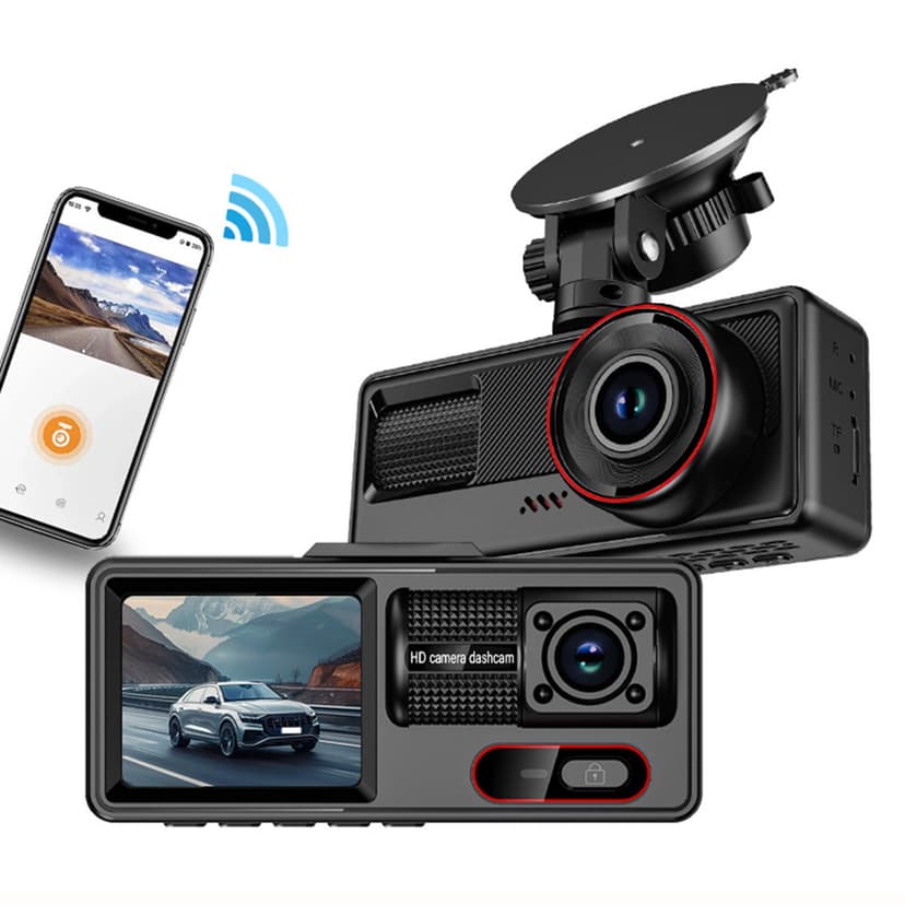 sdhkgrrt Universal Dash Cam Suction Mount, Dual Channel Dash Cam Front And Inside, 1080p HD Dash Camera For Cars, Wdr Night Vision Wide Parking Monitor, Loop Recording APP WiFi Connection
