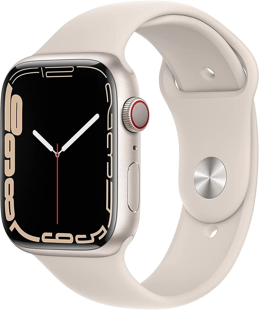 Restored Apple Watch Series 7 GPS + LTE 45MM Starlight Aluminum Case Starlight Sport Band (Refurbished)