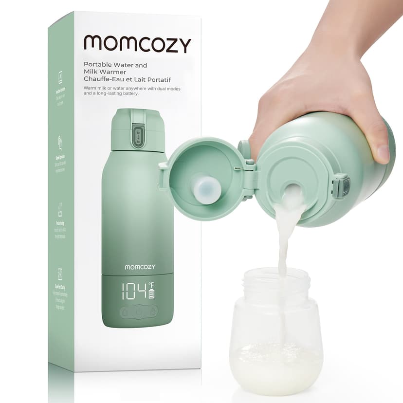 Momcozy Portable Milk Warmer Travel-Dual Heating Modes for Breast Milk & Water, Portable Bottle Warmer with Fast Heating & Long Battery Life