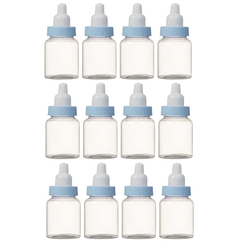 12Baby Boy Bottle Dessert Box for Baby Shower Party Favors Blue