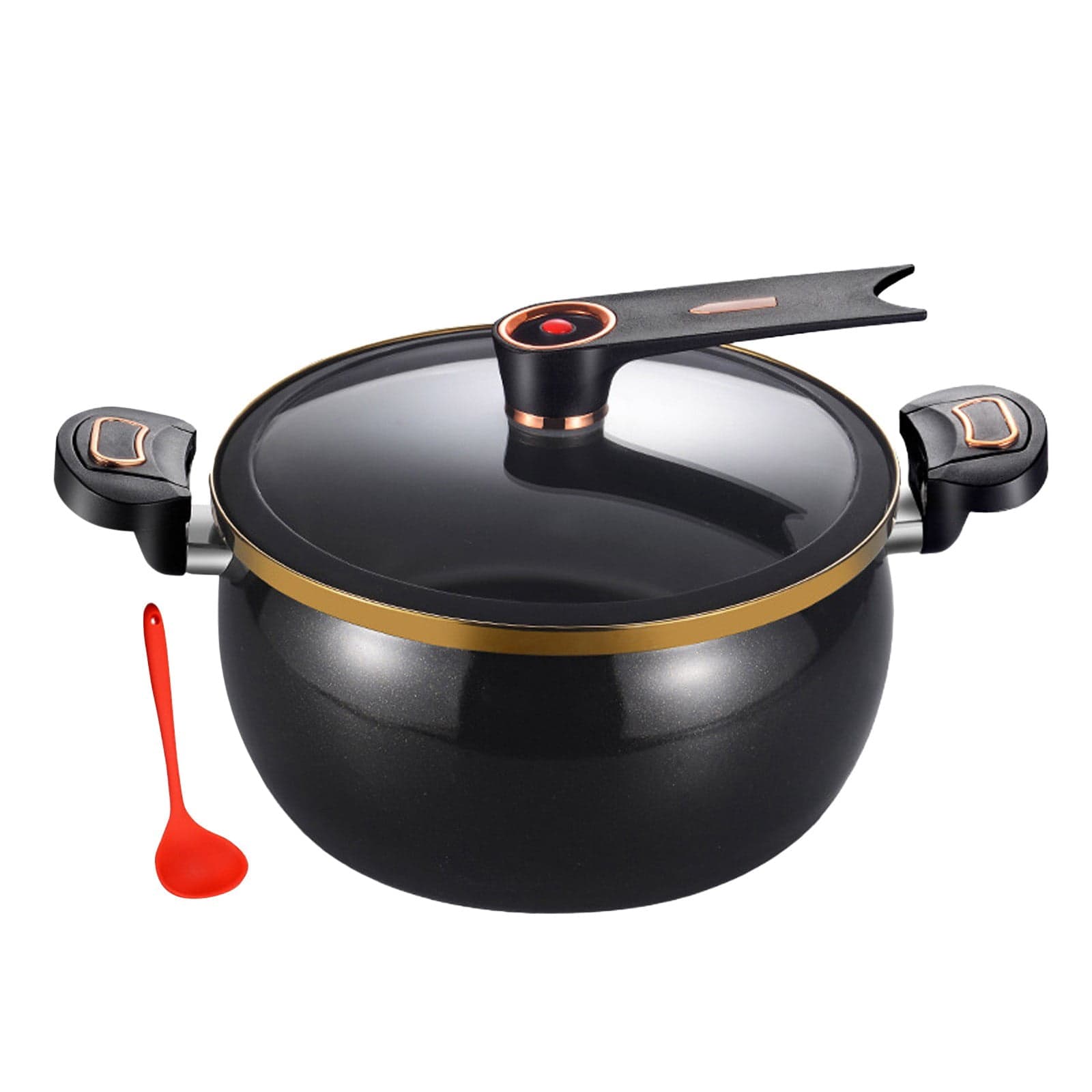 Mini Pressure Cooker 8L Fast Heating Pressure Pot with Lock Handles Micro Pressure Cooker Induction Non Stick Stockpot with Standable See Through Lid for Soups/Stews/Grain