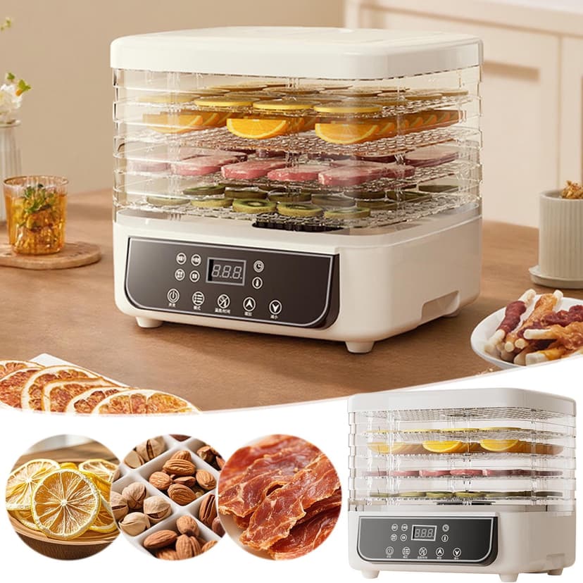 Food Dehydrator Machine, Xinsrenus 2025 Digital Food Dryer For Home, 5 Trays Adjustable Temperature Dehydrator Dried Machine, Intelligent Digital Control Efficient Dehydrating Equipment For Fruits