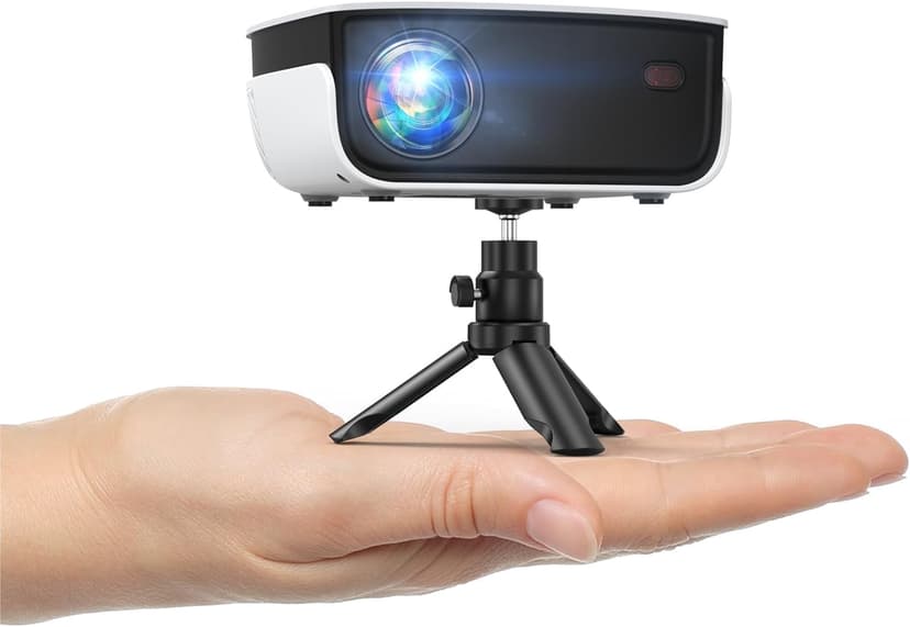 NICPOW Home Ultra Small 9000LM 1080P Support Home Projector, Ceiling Projection, Mini Lightweight, Portable, Outdoor, Zoom Function, Keystone Correction, Built-in HIFI Speaker,Tripod Included