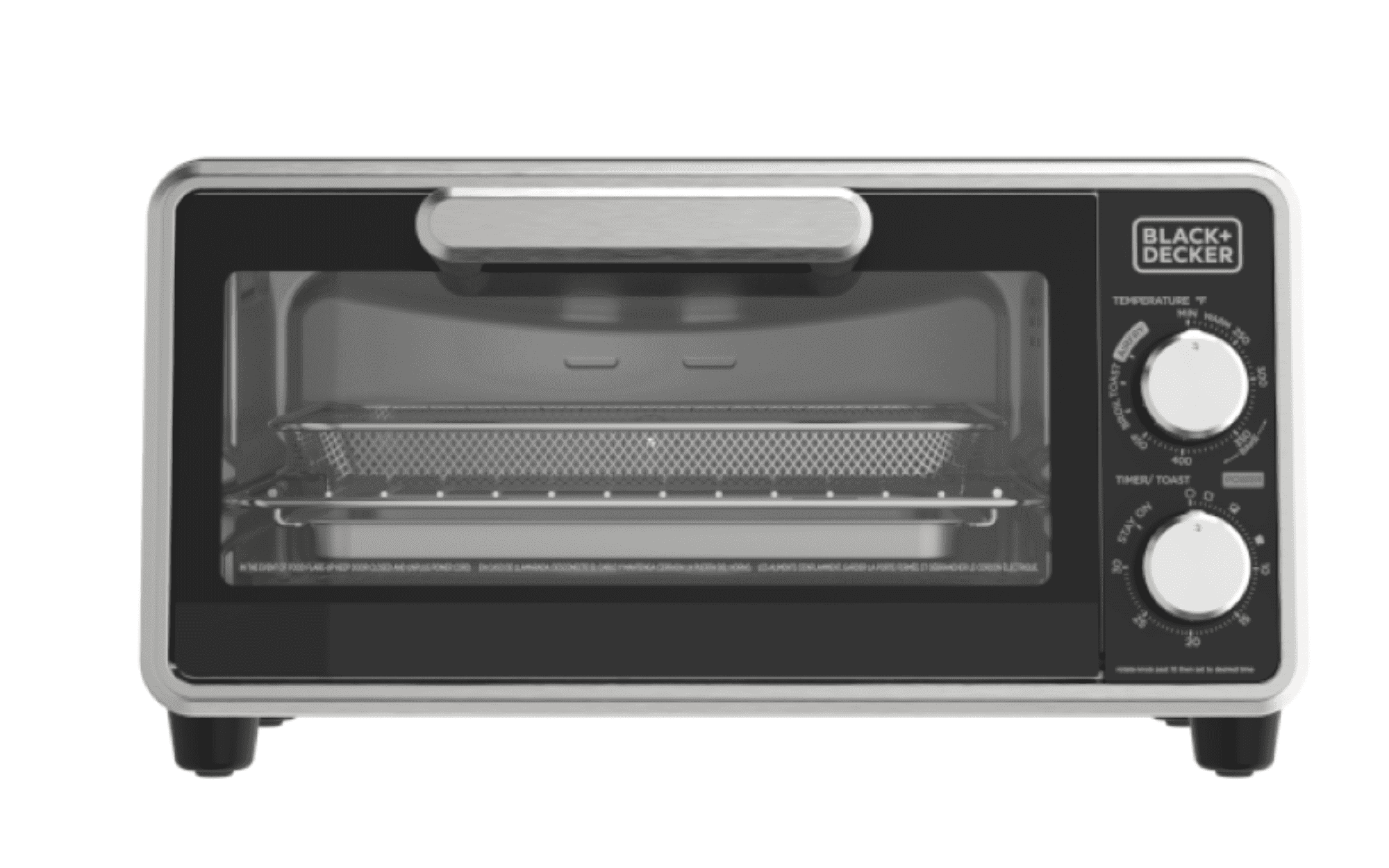 Black & Decker Crisp 'n Bake Air Fry 1150 W 4-Slice Toaster Oven Stainless Steel