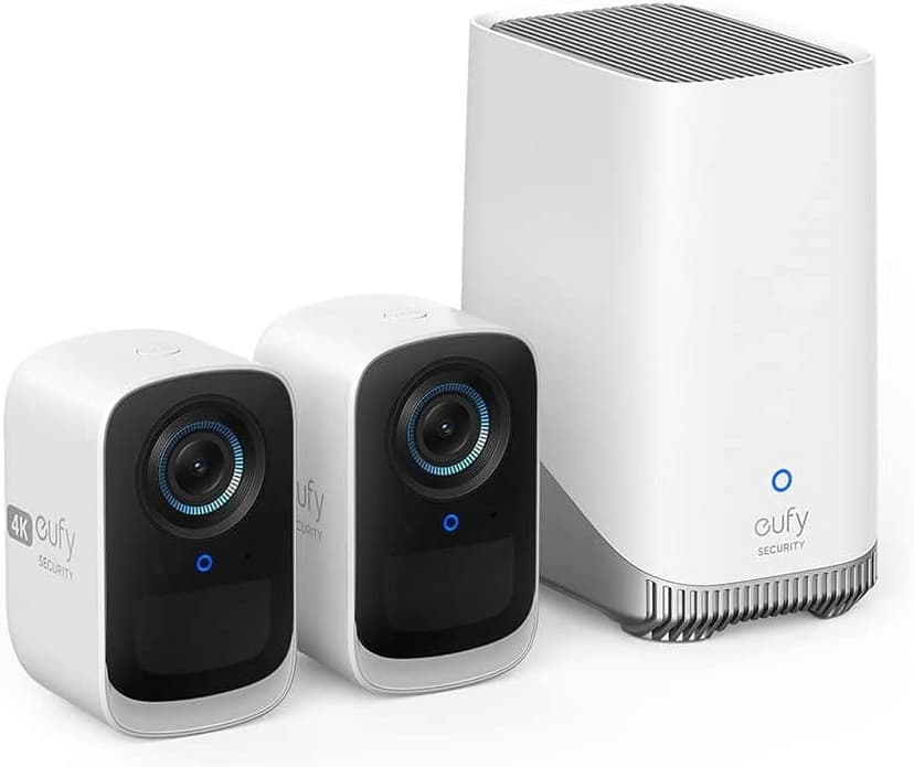 Anker eufy S300 eufyCam 3C, Outdoor Wireless Camera, 4K Camera, Color Night Vision, Spotlight, White, 2-Cam Kit