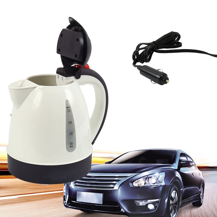 Generic 1000ml Car Electric Kettle, 12V Fast Boil, Stainless Steel, Portable Travel Kettle