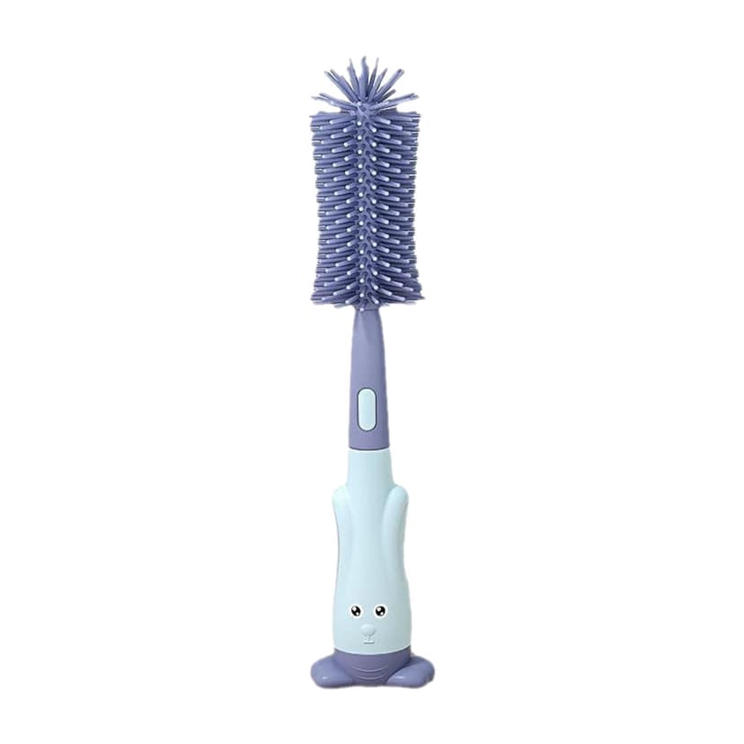 Baby Bottle Brush Set Baby Bottle Cleaner Brush Set | Travel Cleaning Portable Silicone Ergonomic for Mom Girl Feeding Home Wash
