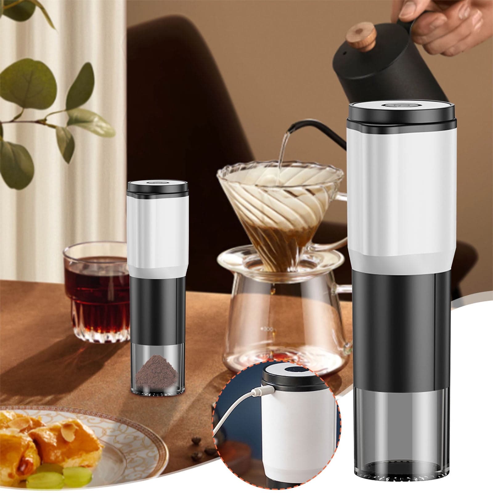 RYRDWP Coffee Grinder Electric Grinder Coffee Coffee Grinder Coffee Grinder Portable Outdoor USB Charging Coarse Grinding And Fine