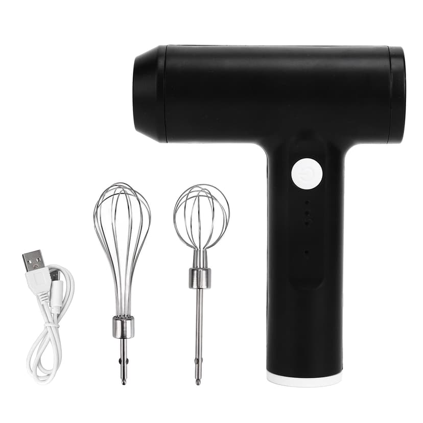 Electric Hand Mixer 2000mah Lithium Battery 4 Modes Curved Edges Wireless USB Charging 304 Stainless Steel Hand Mixer Gris