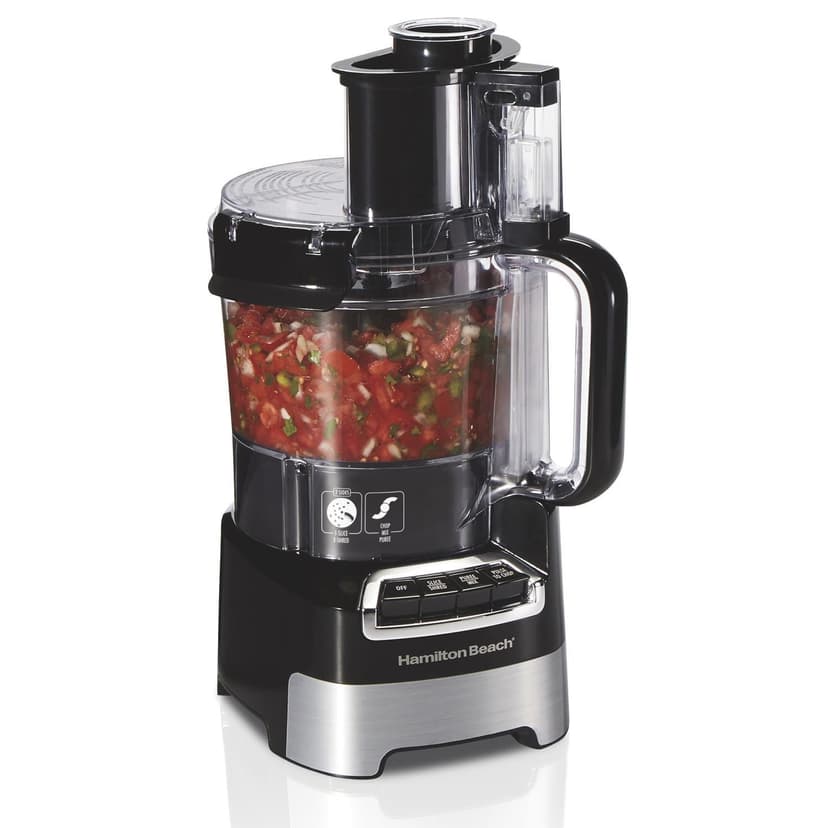 Hamilton Beach Stack & Snap 10 Cup Food Processor, 450 Watts, 2 Speeds, Black, 70723C