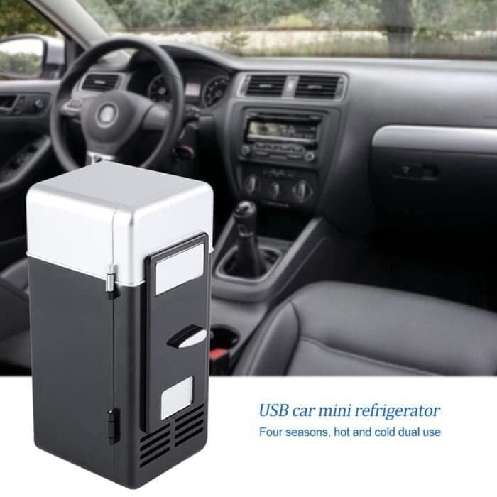 VGEBY Mini Fridge LED Mini USB Refrigerator USB Fridge Beverage Drinks Cans Refrigerator and Heater