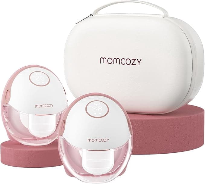 Momcozy M6 Hands Free Dual Electric Breast Pump, Wearable Breastfeeding Pump, DoubleFit Flange with 3 Modes & 9 Levels, Cozy Red