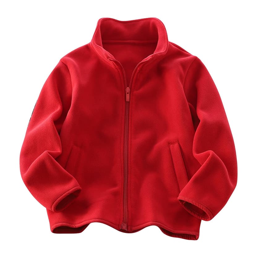 Dagugfen Baby Clothes Fall Jackets Full Zip Fleece Comfy Loose Solid Color Casual Warm Outerwear 3-13 Years