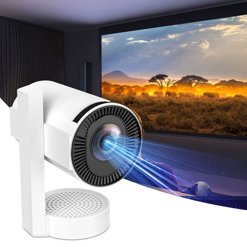 PEONAVET Portable Mini Projector Portable Mini Projector Portable Mini Projector with Telescopic Stand Built - In Speaker 4K 5G Bluetooth Function