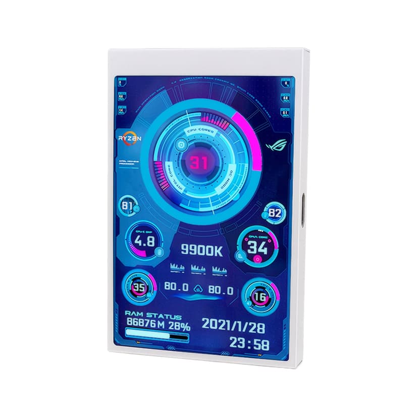 stanreset Gaming Setup To Next Level With Easy-to IPS Screen Demo Board Program Robot Secondary Screen white