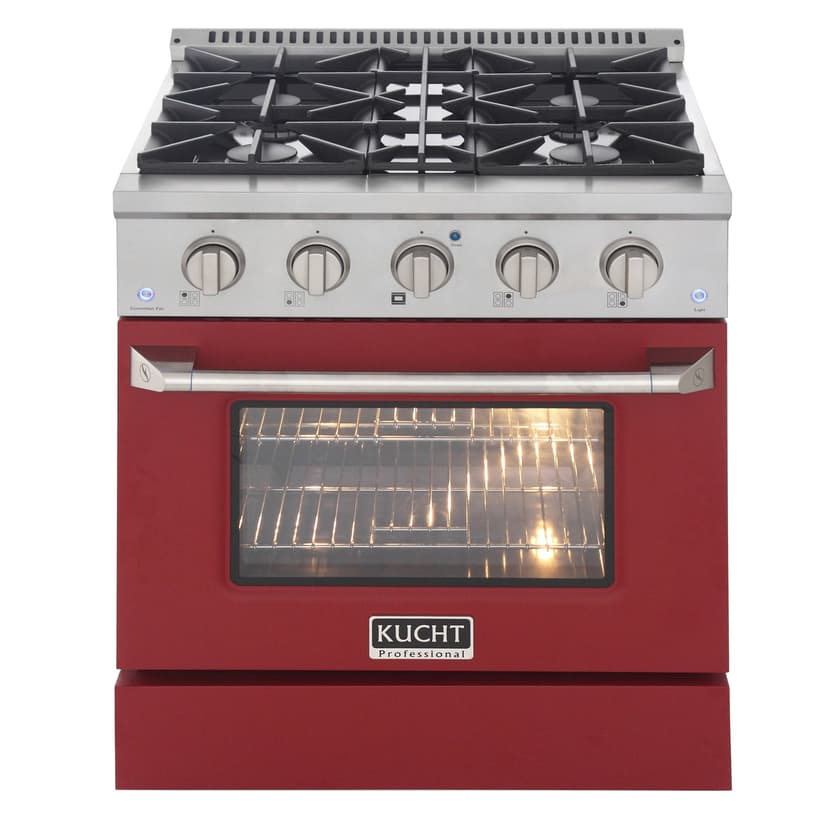 KUCHT Professional 30 in. 4.2 cu. ft. Propane Gas Range with Convection Oven and Red Door