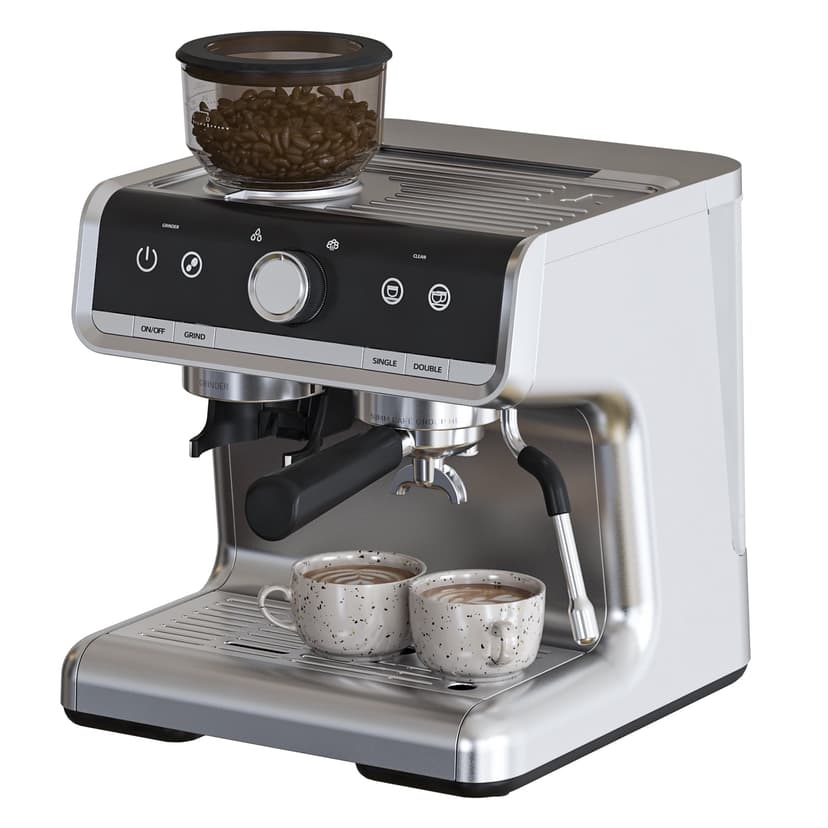 Semi Automatic Espresso Machine, 20 Bar Professional Espresso Maker with Milk Frother Steam Wand and 95oz Water Tank, Stainless Steel Latte Cappuccino Coffee Maker for Home, Silver