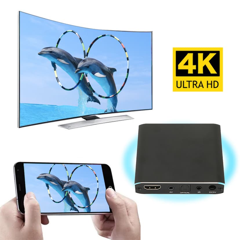 Digital Media Player, Mini JEDX-MP029 100-240V HD Multimedia Interface Media Player Multifunction for Monitor US Plug,UK Plug,EU Plug,AU Plug