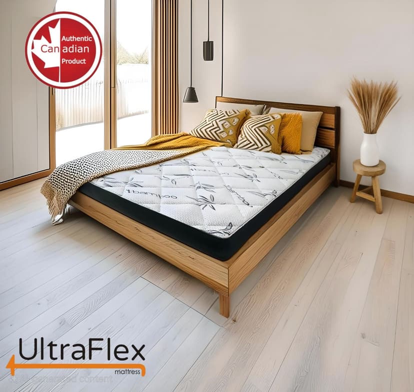 Ultraflex DreamEasy 7.5" Queen Medium Firm Mattress — Gel Infused Cooling Comfort, Quilted Top, Bamboo Cover, CertiPUR-US Certified Foam