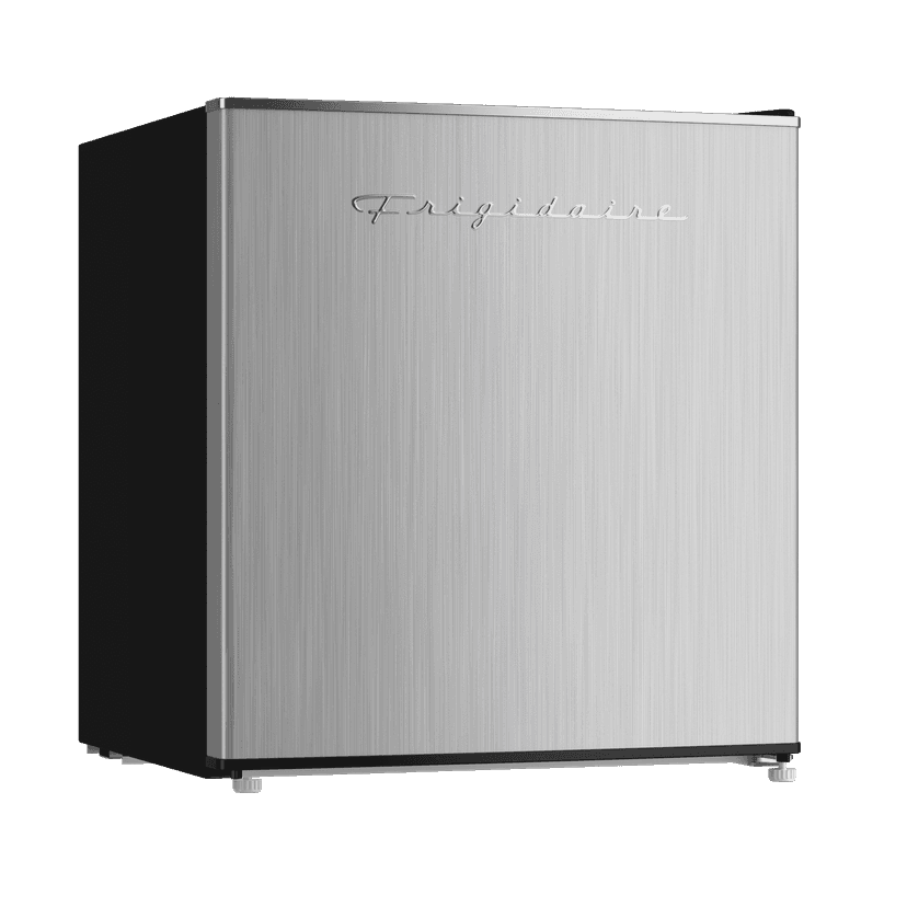 Frigidaire 1.6 Cu. ft. Compact Retro Refrigerator with Freezer Compartment, Platinum Mini Fridge with Chrome Trim for Bedroom, Dorm, Office, Apartment