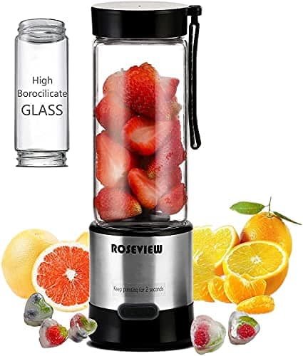Smoothie blender portable smoothies for blenders Roseview Glass bottle personal blender cordless mini blenders for smoothies cup mixer blend juicer maker mélangeur USB rechargeable